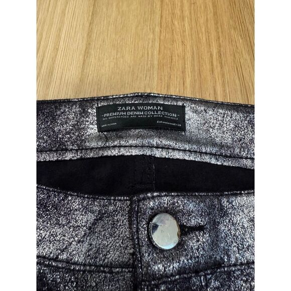 Zara Biker Leggings Silver Size M - Picture 3 of 4